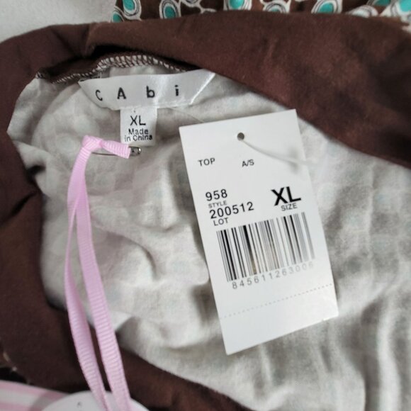 Cabi Womens Brown Teal Polka Dot V-Neck Short Sleeve Mini Dress XL Stretch New - Picture 4 of 11